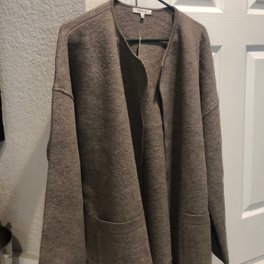 Madewell gray wool sweater coat NWT
